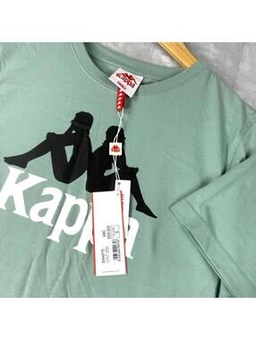 NWT Kappa 222 Banda Tape TShirt Mint Green Men Size Small Y2K Skater Summer